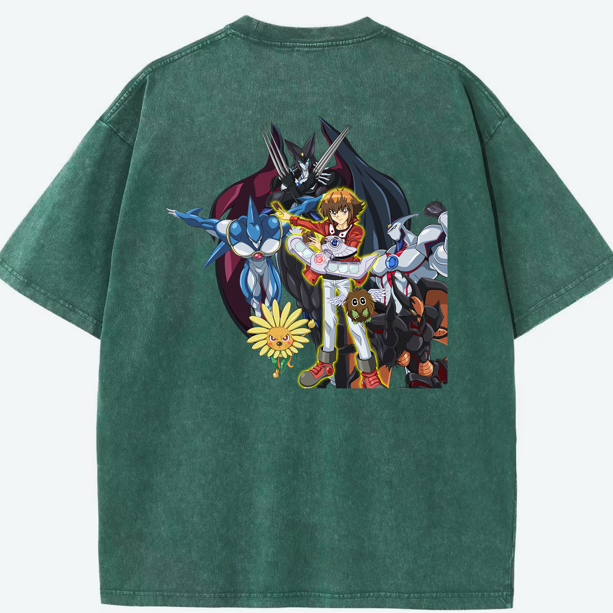 （画像用） 遊☆戯☆王 Yu-Gi-Oh! 綿100% ヴィンテージ風 半袖Tシャツ（背面プリント）